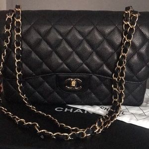 Chanel jumbo 30” size Black and gold 2022 year